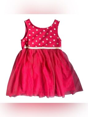lilt Red Dress with Gold Glitter Polka Dots